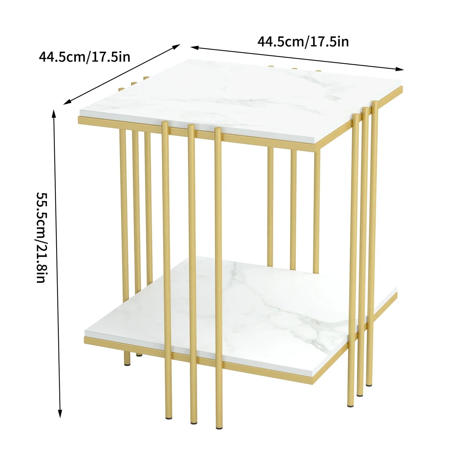 Tea Table End Table Office Coffee Table Square Marble Shelf Small Desk Bedroom Living Room Furniture